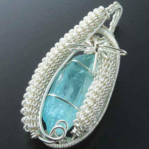 1点限定、アクアオーラ ワイヤーネックレス レディースペンダント