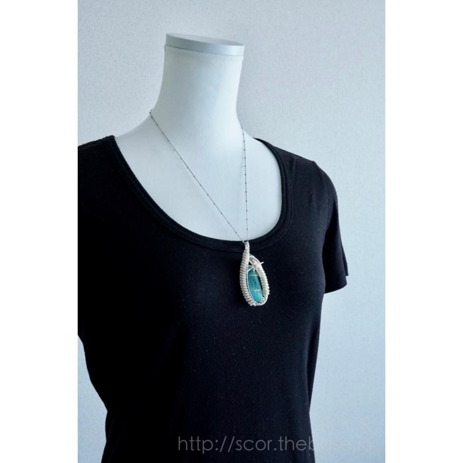 1点限定、アクアオーラ ワイヤーネックレス レディースペンダント