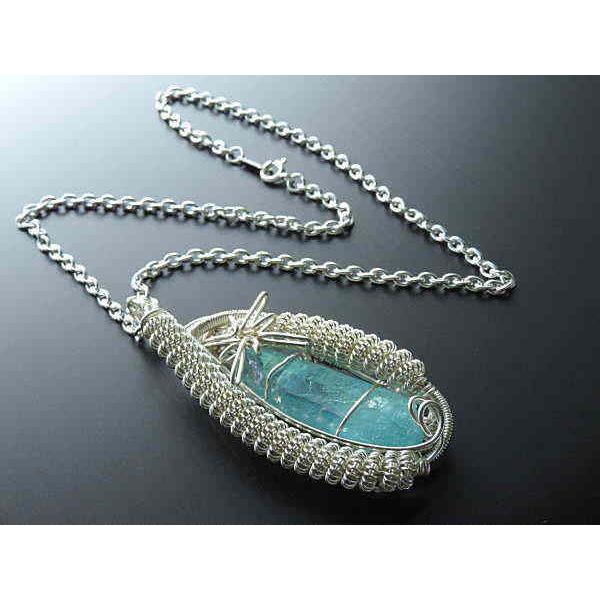 1点限定、アクアオーラ ワイヤーネックレス レディースペンダント