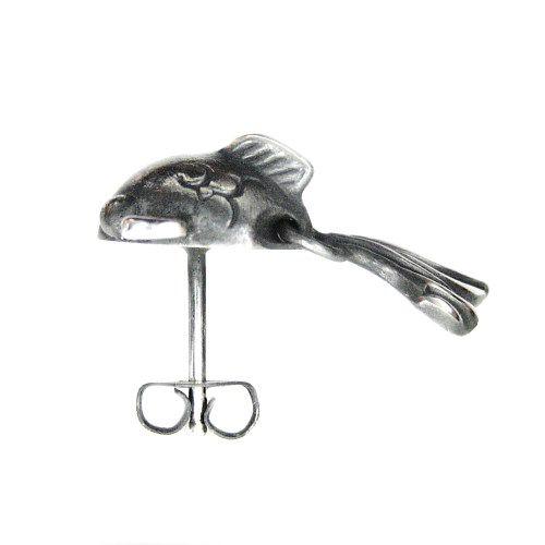 シルバーピアス 揺ayukaren 金魚ピアス 金魚モチーフ 和風シルバー