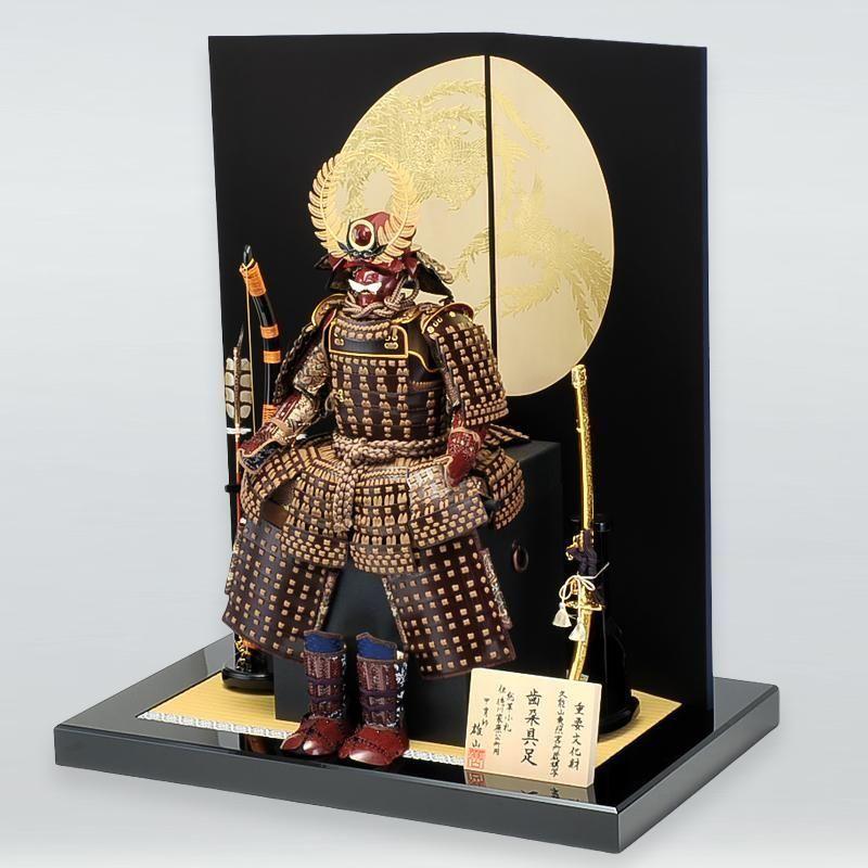 五月人形 鎧平飾り 鈴甲子雄山作 10号本仕立 徳川家康胴丸革鎧飾り 5