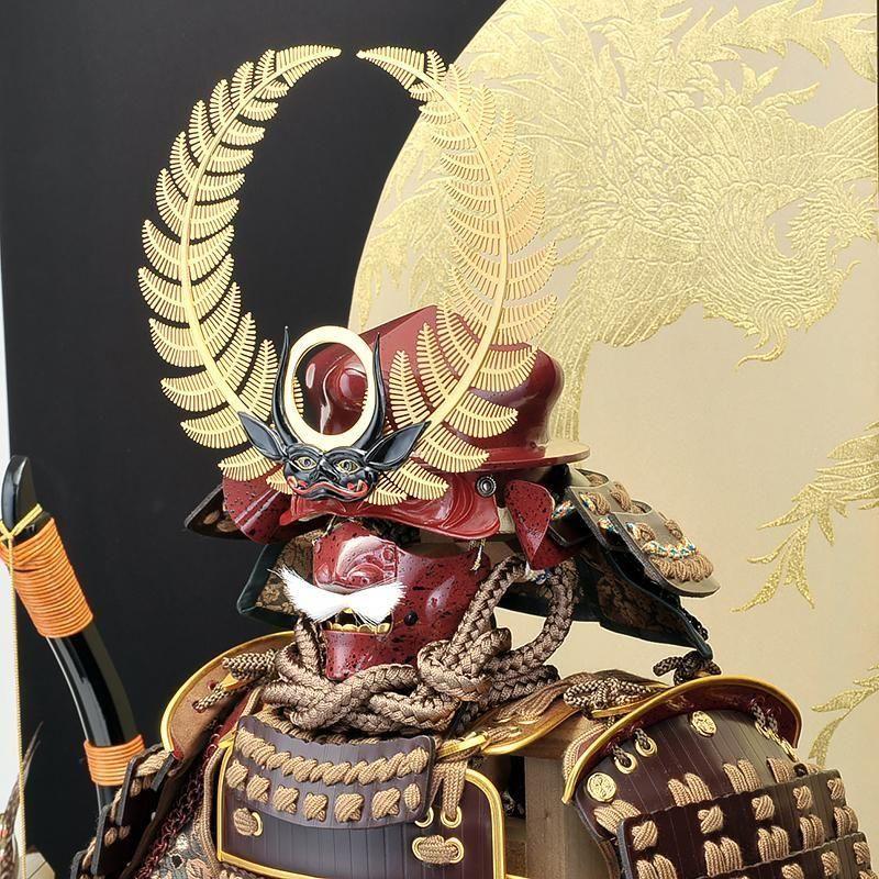 五月人形 鎧平飾り 鈴甲子雄山作 10号本仕立 徳川家康胴丸革鎧飾り 5