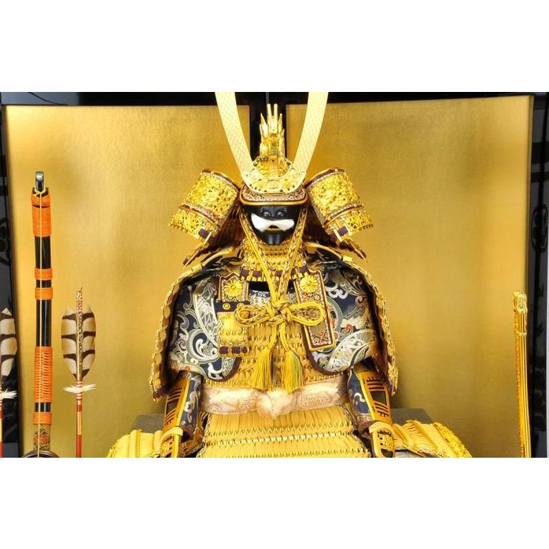 五月人形 鎧平飾り 鈴甲子雄山作 12号甲子之吉祥緋縅大鎧飾り 5-53-301