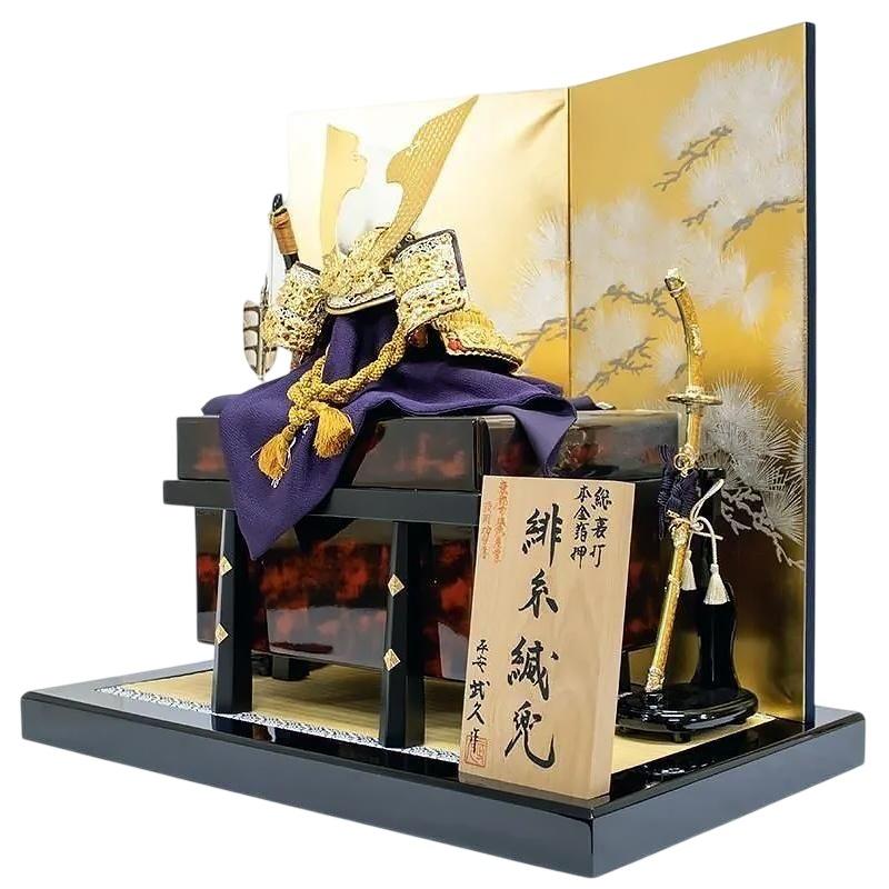 五月人形　兜平飾り　京都 平安武久作 本金箔押白檀塗 総裏オリジナル赤糸兜飾り 5-60-038 　伝統の工芸品_2