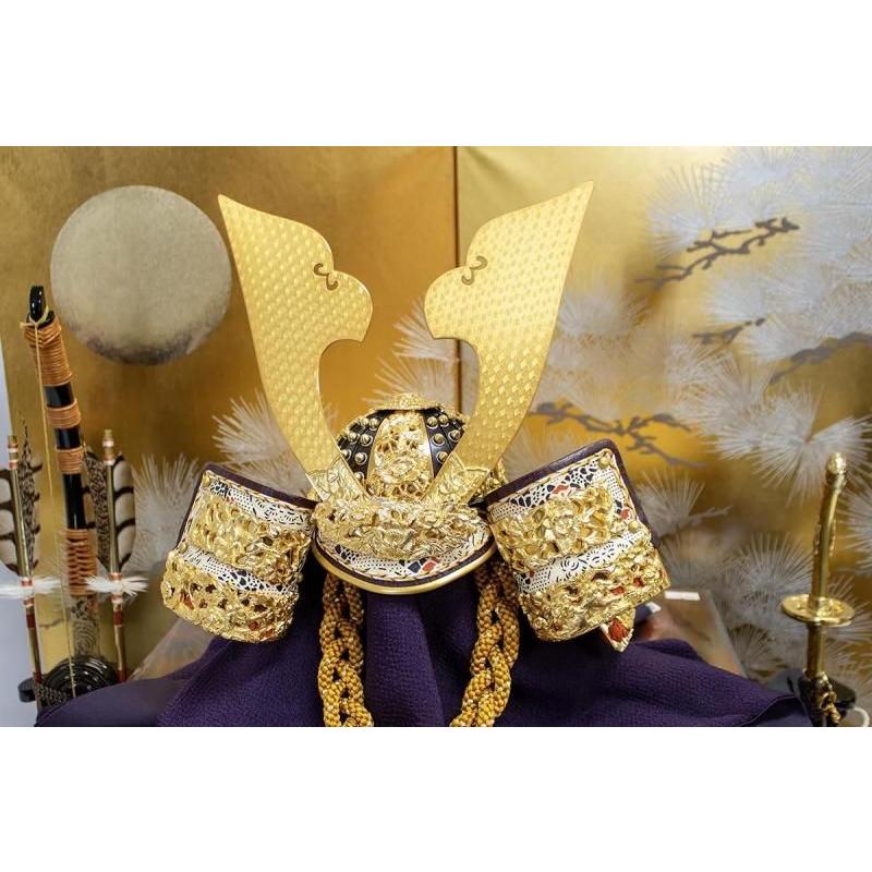 五月人形　兜平飾り　京都 平安武久作 本金箔押白檀塗 総裏オリジナル赤糸兜飾り 5-60-038 　伝統の工芸品_3