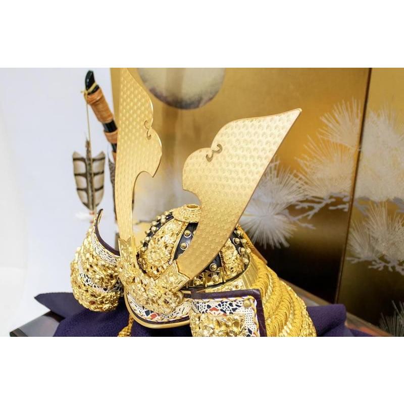 五月人形　兜平飾り　京都 平安武久作 本金箔押白檀塗 総裏オリジナル赤糸兜飾り 5-60-038 　伝統の工芸品_4