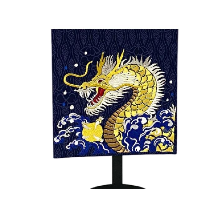 五月人形 名前旗 男の子用 水龍渦付き v5426 中 サイズ(cm)：横幅22