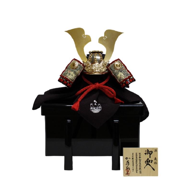 兜平飾り　加藤鞆美作　1/3　源義経　牡丹兜　合せ鉢（正絹　赤糸） F57-058H　_1