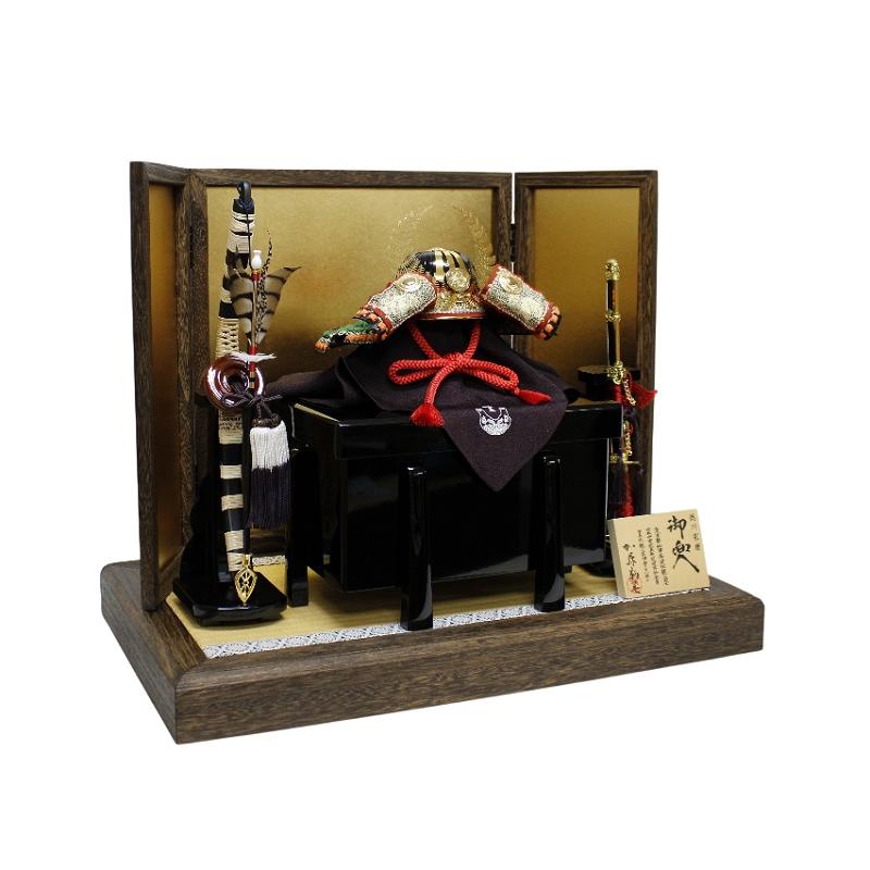 兜平飾り　加藤鞆美作　1/3　徳川家康　兜（上笠　正絹　萌葱威肩紅） F57-151H　_1