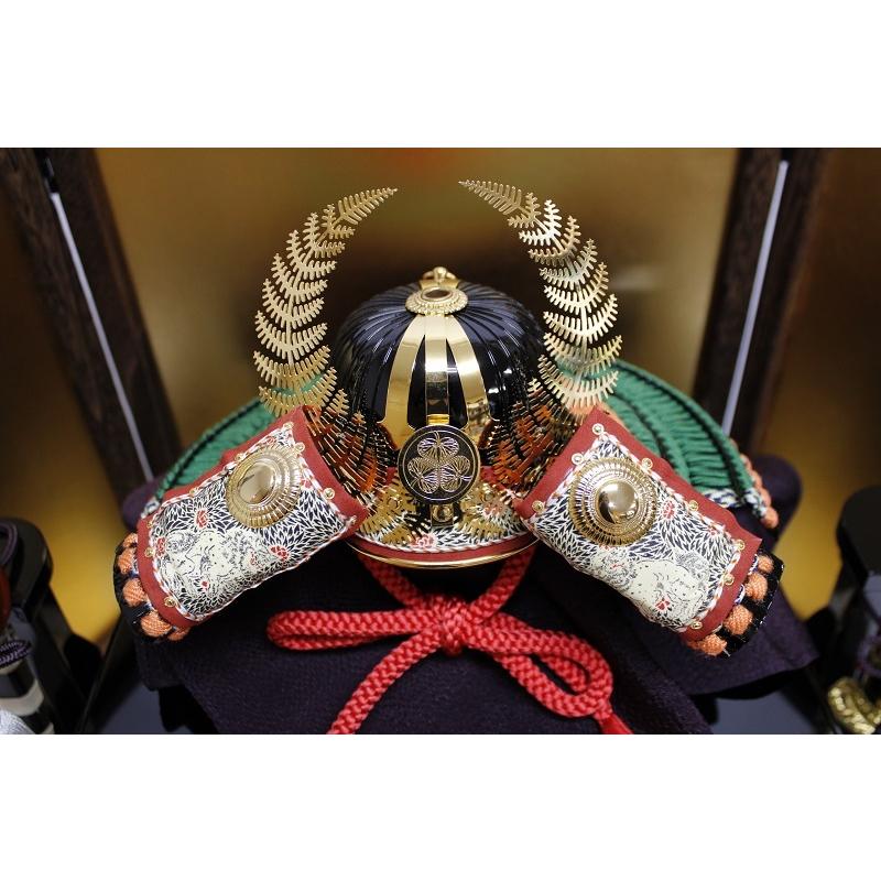 兜平飾り　加藤鞆美作　1/3　徳川家康　兜（上笠　正絹　萌葱威肩紅） F57-151H　_2