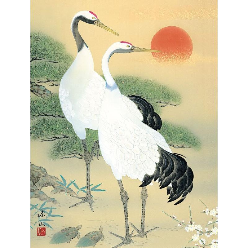 鶴と亀の掛軸 日本画 大森琴翠 鶴と亀の掛軸 日本画 大森琴翠 【公式通販】