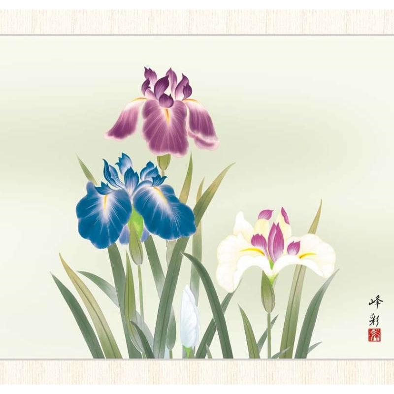 日本画 園田峰彩 菖蒲 F8 [g4-bk109-F8] : 人形のゆめさき - 通販