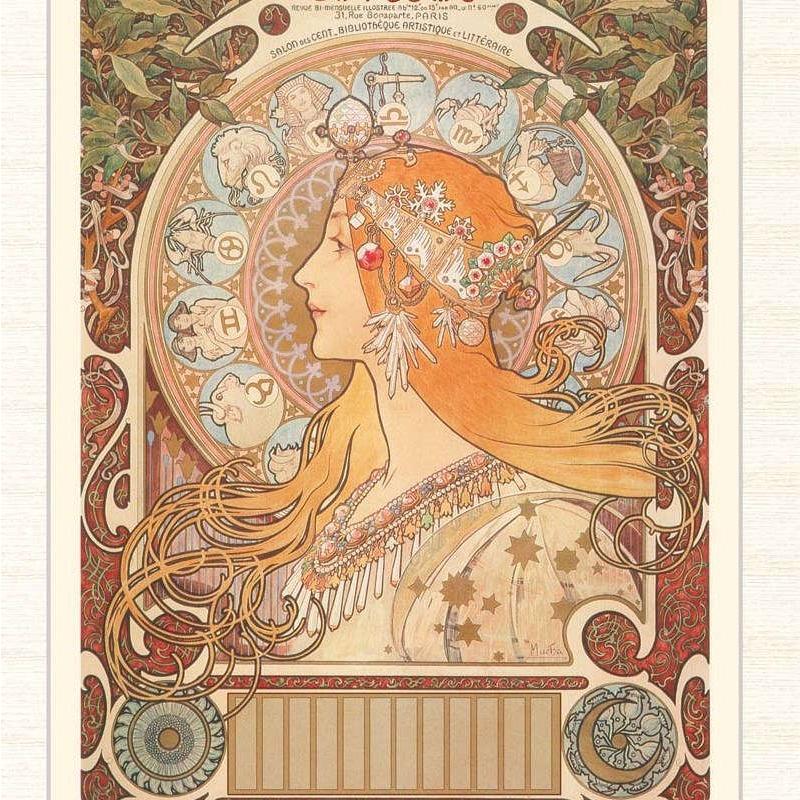 アルフォンス・ミュシャ『黄道十二宮』　/高級額装/印刷画/額縁 アルフォンス・ミュシャ『黄道十二宮』 /高級額装/印刷画/額縁