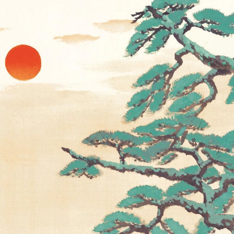 色紙絵 複写複製画色紙 横山大観 海暾 k10-007（代引き不可） : 人形の