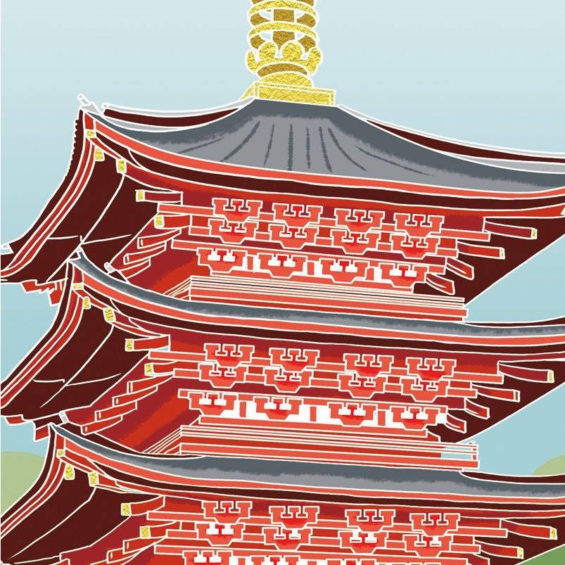 色紙絵 おみやげ色紙 洋美 五重塔 春景 清水寺 k20-029（代引き