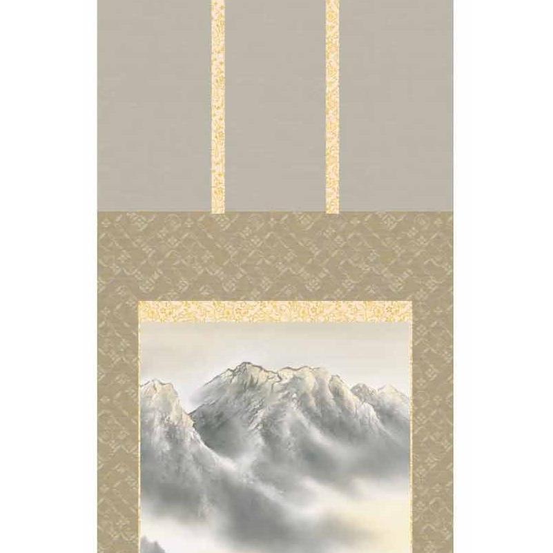 掛軸   上高地  鈴村秀山  尺五   山水画の掛軸   H29B2-013_2