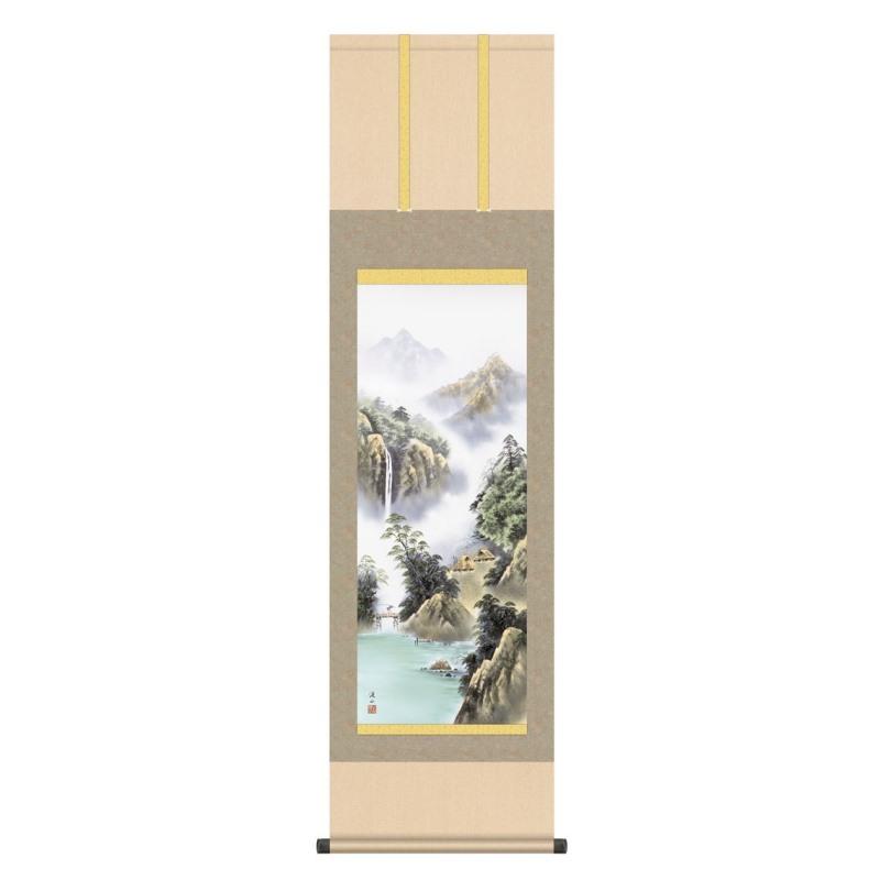 山水尺三尺 靭生画 掛軸 日本画 山水画 伊藤渓山 晴山麗水 せいざんれいすい 尺三 KZ3MB1