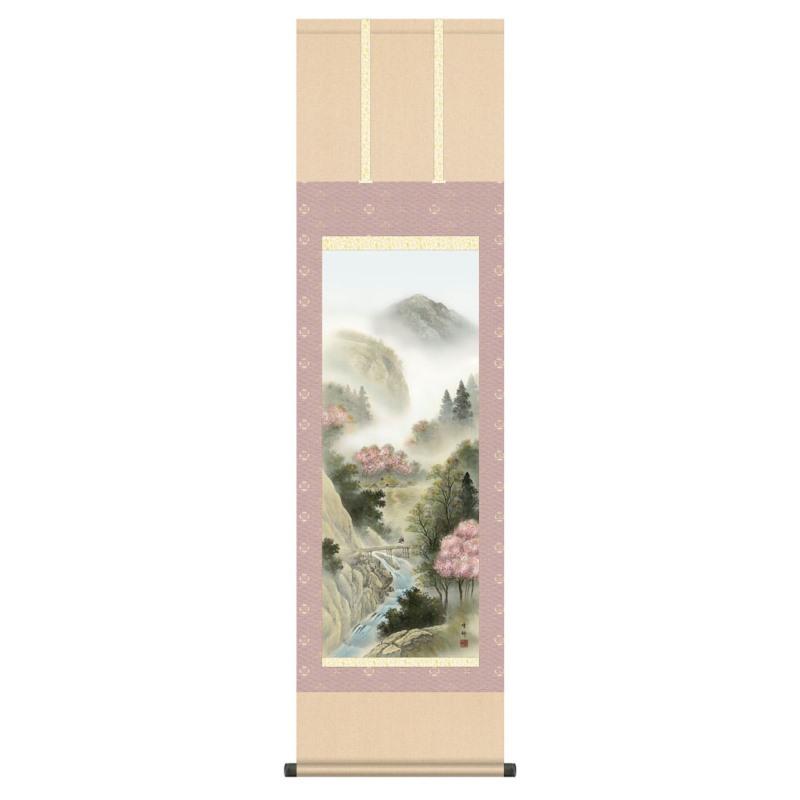 掛軸 日本画 景色画 中山雪邨 来春望郷 らいしゅんぼうきょう 尺三 KZ3MB4-28A (代引っ張ること不可) 美術、工芸品-楽器、手芸、コレクション