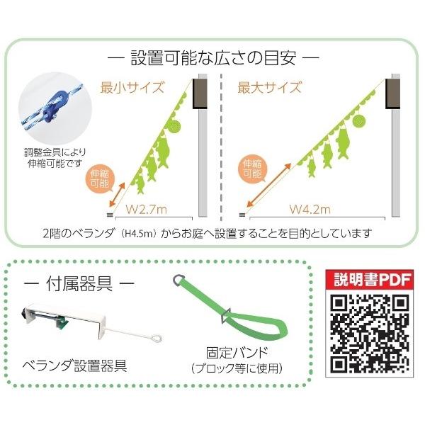 徳永 鯉のぼり おにわでこいのぼり にわデコ  1m鯉3匹  のりもの  撥水加工の画像