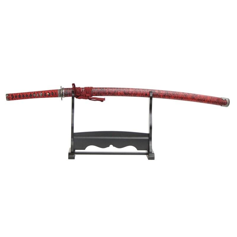 模造刀 戦国シリーズ 前田 慶次郎 利益 掛け台・刀袋付 大刀 刃紋入り刀身 メッキ合金 neu050 日本刀 美術刀剣 おもちゃ 通販 代引き不可