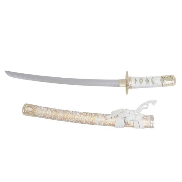 模造刀 懐刀シリーズ ミニ居合刀 白金雲 ミニ刀 刃紋入り刀身 メッキ