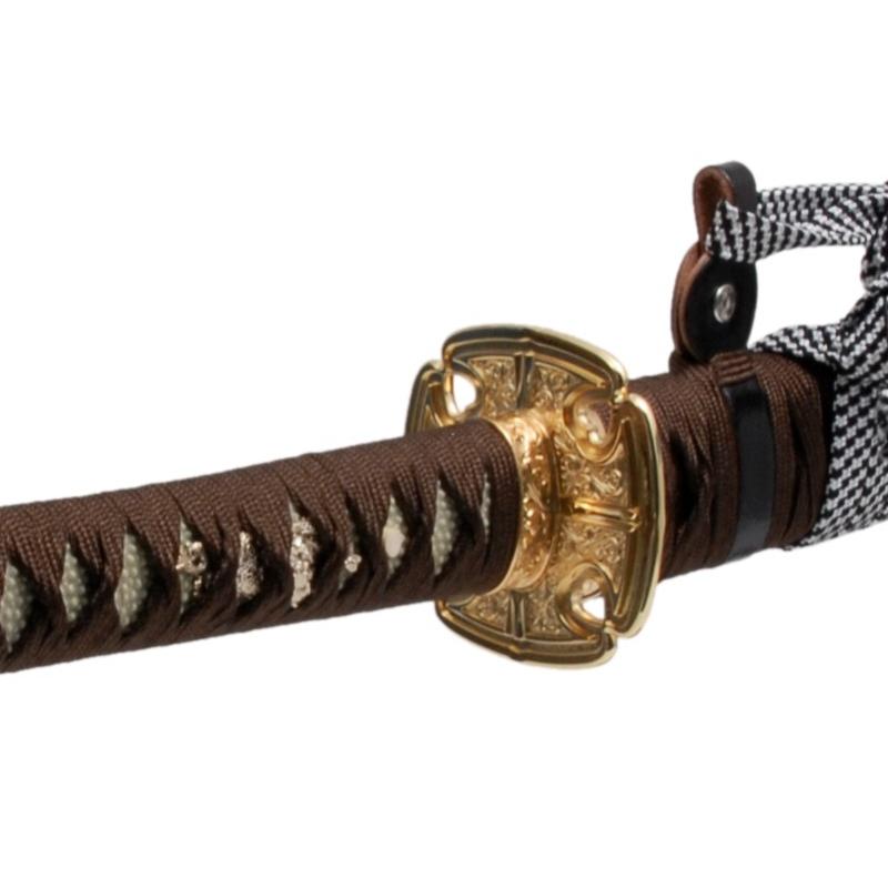 4-375 模造刀 2本 台座付き 大小 太刀 日本刀 鉄鍔 4-375 模造刀 2本