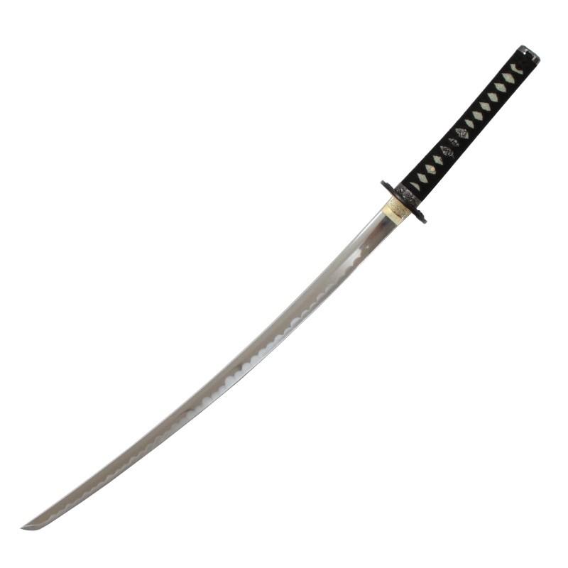 模造刀 石目シリーズ 黒石目 大刀 刃紋入り刀身 メッキ合金 neu040l 日本刀 美術刀剣 おもちゃ 通販 代引き不可_1