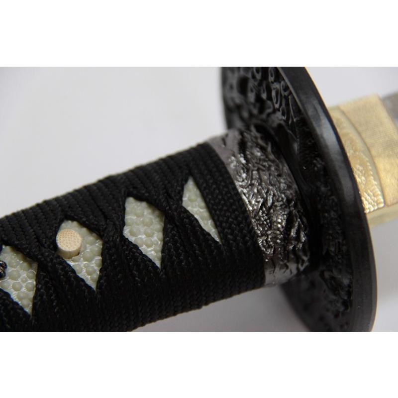 模造刀 石目シリーズ 黒石目 大刀 刃紋入り刀身 メッキ合金 neu040l 日本刀 美術刀剣 おもちゃ 通販 代引き不可_16