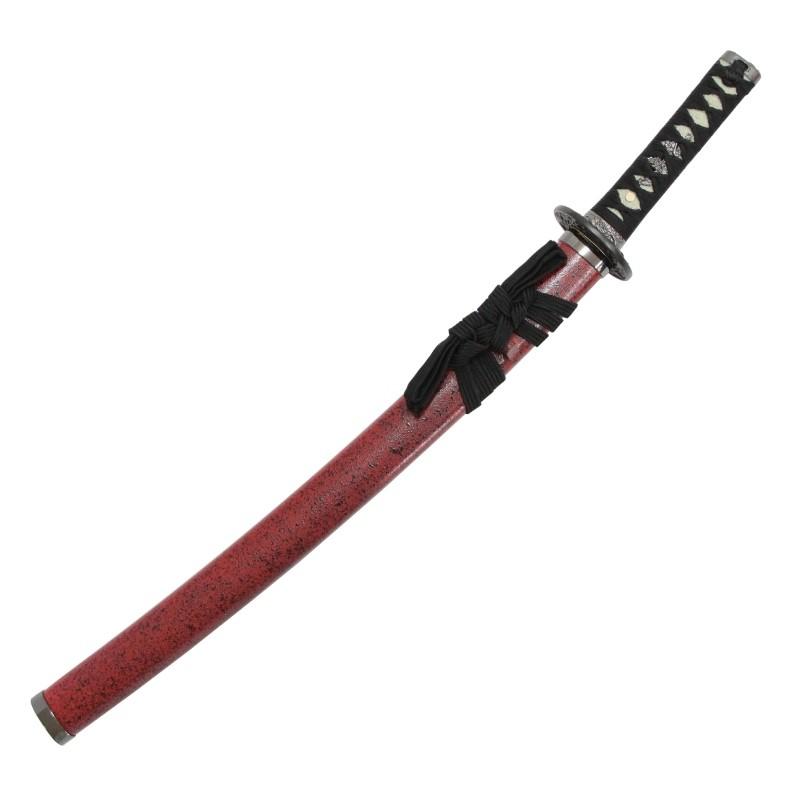 模造刀 石目シリーズ 赤石目 小刀 刃紋入り刀身 メッキ合金 neu041s 日本刀 美術刀剣 おもちゃ 通販 代引き不可
