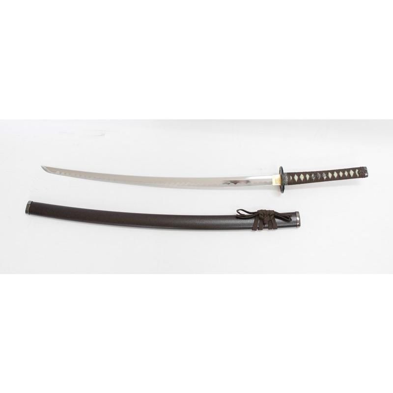 模造刀 石目シリーズ 茶石目 大刀 刃紋入り刀身 メッキ合金 neu074l 日本刀 美術刀剣 おもちゃ 通販 代引き不可_3