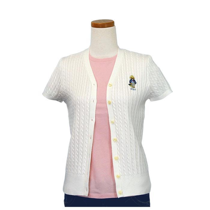 ポロ ラルフローレン カーディガン ニット ポロベア- 半袖 ガールズ レディース ブランド 綿100％ クマ POLO BEAR #313a11276の画像