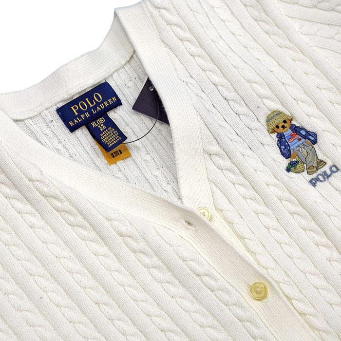 ポロ ラルフローレン カーディガン ニット ポロベア- 半袖 ガールズ レディース ブランド 綿100％ クマ POLO BEAR #313a11276の画像