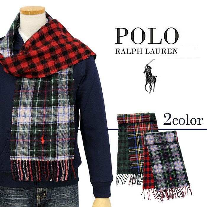 ポロ ラルフローレン マフラー タータンチェック リバーシブル メンズ レディース ブランド POLO Ralph Lauren ＃pc0611｜yumesse