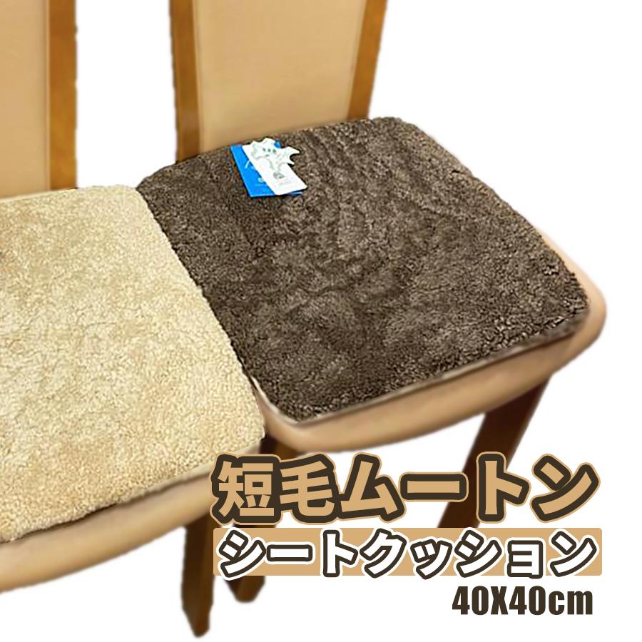 ムートン シートクッション 短毛 40×40cm 椅子用 座布団代わり ムートン シートクッション 短毛 40×40cm 椅子用 座布団代わり