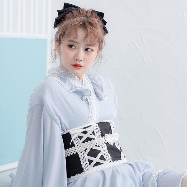 フリルいっぱい大人用浴衣ドレス セパレート ミニ丈 地雷系