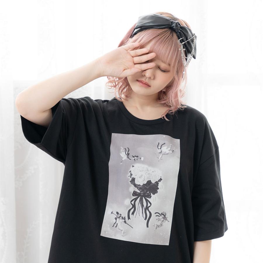 Tシャツ トップス レディース 半袖 夏 春 量産型 服 地雷系 サブカル地雷 DearMyLove 夢展望 選べるプリント柄ビッグT｜yumetenbo｜19