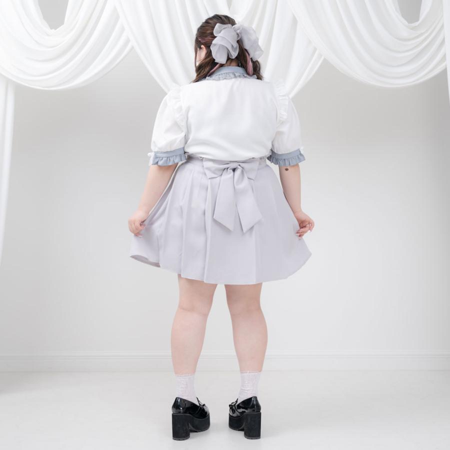 ビッグリボンプリーツスカート 膝丈 ロング フレア スカート 