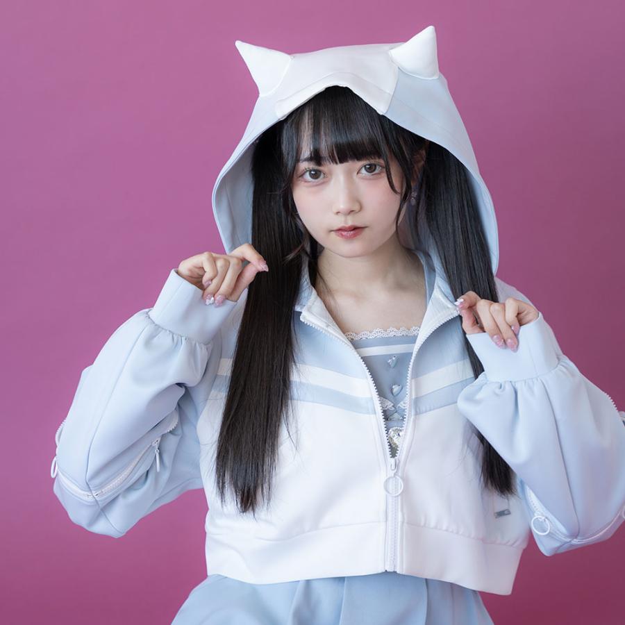小悪魔ジャージデザインショートパーカー パーカー レディース 小悪魔ジャージデザインショートパーカー パーカー レディース