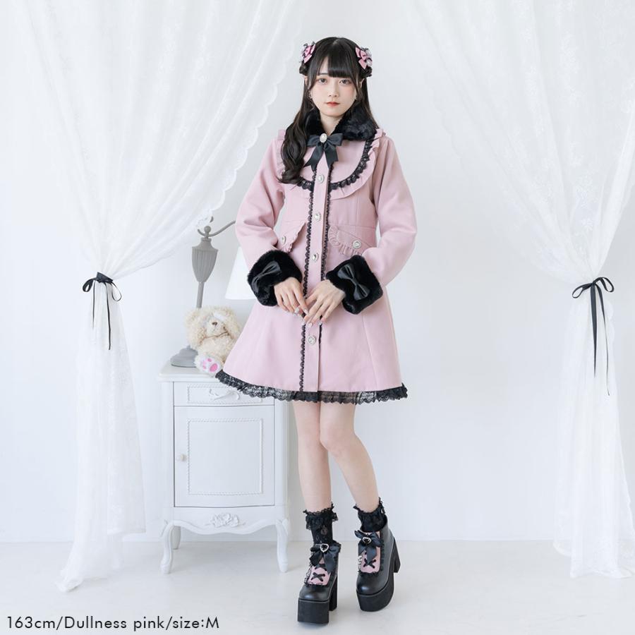 レース フリル ビジュー プリンセスリボンコート レディース アウター コート M L LL 3L DearMyLove 量産型 地雷系 参戦服 お姫様 リボン 夢展望｜yumetenbo｜14