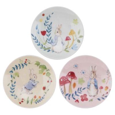 ピーターラビット 豆皿3枚組（キノコ・リース・フラワー）PR480-135