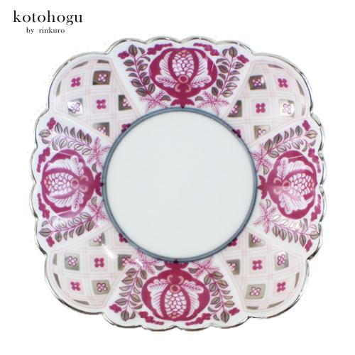 皐月15cm プレート beni 赤 波佐見焼 石丸陶芸 波佐見焼】銀彩祥瑞