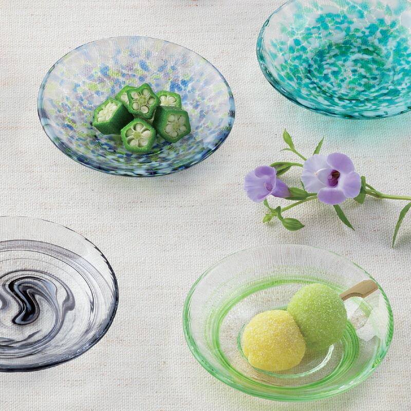 ADERIA（アデリア） 津軽びいどろ 色色豆皿／色々豆皿（夜雲）F-79762