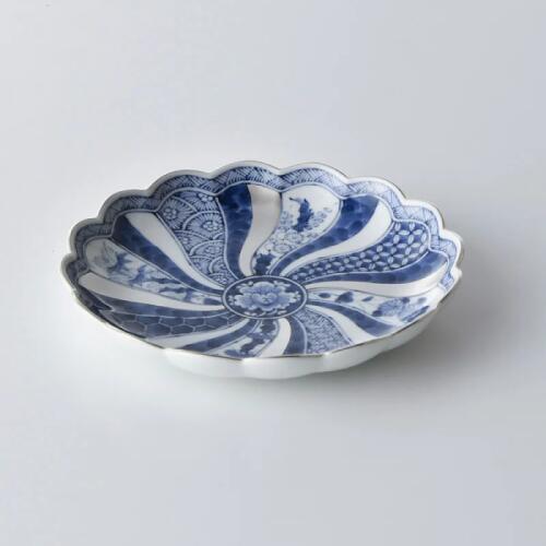 藍青（らんせい）銀彩祥瑞プレート160（16cm）波佐見焼 【林九郎窯