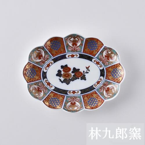 古伊万里(こいまり)金彩間取菊紋 19cm楕円皿 波佐見焼 【林 古伊万里(こいまり)金彩間取菊紋 19cm楕円皿 波佐見焼 【林