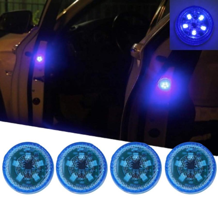 ルボナリエ 追突 防止 Led Car Door Light ドア ライト 警告 灯 車 ランプ 5灯 4個 ブルー 44 夢時ストア 通販 Yahoo ショッピング
