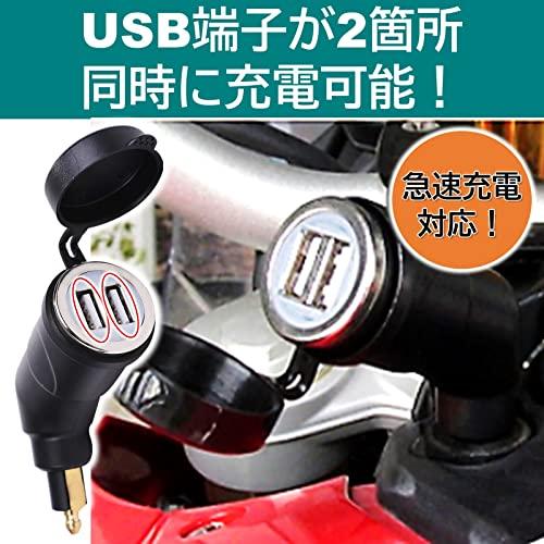 バイク用蓋付きシガーソケット USB BMWスタイル ヘラーソケット BMW USB電源ソケット 2ポート (ブラック)｜yumetoki-store｜03