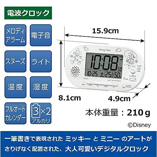 速くおよび自由な セイコークロック 置き時計 ミッキーマウス ミニーマウス Disney Time ディズニータイム 目覚まし時計 電波 デジタル 白パール 81 Ngalam Co