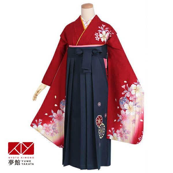 七五三 3歳女の子 着物セット 赤ちりめん 正絹被布 黒地に八重桜 新品