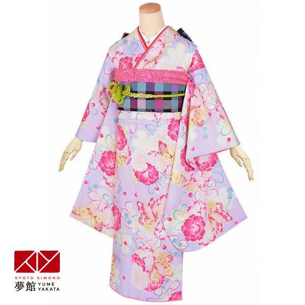 ジュニア振袖 レンタル 乙葉薄紫 桜に蝶 小学生 中学生 十三参り 結婚