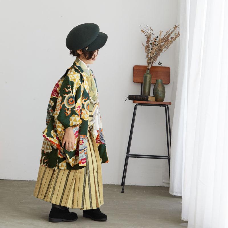 七五三 着物 レンタル 753 5歳 男の子 モダンアンテナ ブランド着物 緑